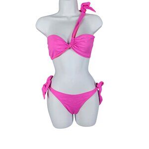 Fredericks Of Hollywood Pink Laguna Bikini Set Large Nylon Elastane